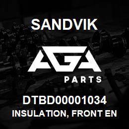 DTBD00001034 Sandvik INSULATION, FRONT ENGINE COVER | AGA Parts