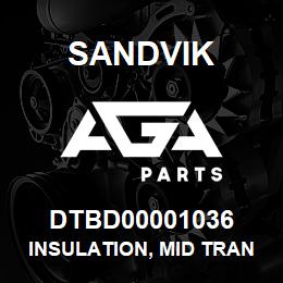 DTBD00001036 Sandvik INSULATION, MID TRANS COVER | AGA Parts