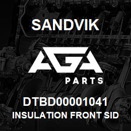 DTBD00001041 Sandvik INSULATION FRONT SIDE COVER ODS | AGA Parts