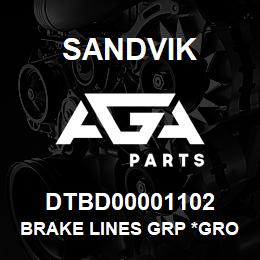 DTBD00001102 Sandvik BRAKE LINES GRP *GROUP REFERENCE | AGA Parts