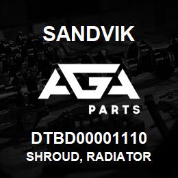 DTBD00001110 Sandvik SHROUD, RADIATOR | AGA Parts