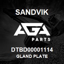 DTBD00001114 Sandvik GLAND PLATE | AGA Parts