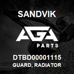 DTBD00001115 Sandvik GUARD, RADIATOR | AGA Parts