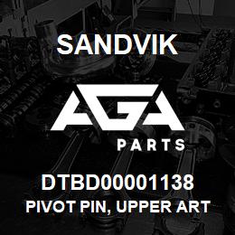 DTBD00001138 Sandvik PIVOT PIN, UPPER ARTICULATION GROUP | AGA Parts