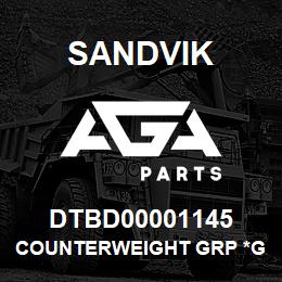 DTBD00001145 Sandvik COUNTERWEIGHT GRP *GROUP REF | AGA Parts