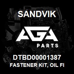 DTBD00001387 Sandvik FASTENER KIT, OIL FILLER GROUP | AGA Parts