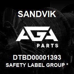 DTBD00001393 Sandvik SAFETY LABEL GROUP *GROUP REFERENC | AGA Parts