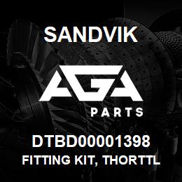 DTBD00001398 Sandvik FITTING KIT, THORTTLE SHUTDOWN GRP | AGA Parts
