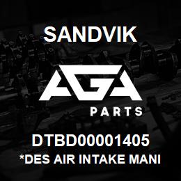 DTBD00001405 Sandvik *DES AIR INTAKE MANIFOLD GASKET | AGA Parts