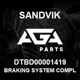 DTBD00001419 Sandvik BRAKING SYSTEM COMPLIANCE PLATE | AGA Parts
