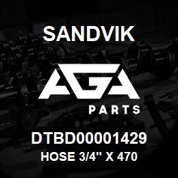 DTBD00001429 Sandvik HOSE 3/4" X 470 | AGA Parts
