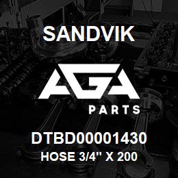 DTBD00001430 Sandvik HOSE 3/4" X 200 | AGA Parts
