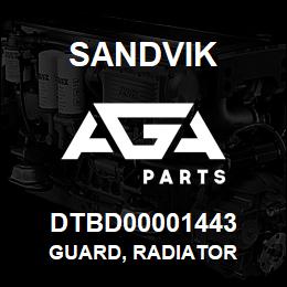 DTBD00001443 Sandvik GUARD, RADIATOR | AGA Parts