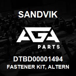 DTBD00001494 Sandvik FASTENER KIT, ALTERNATOR MOUNT | AGA Parts