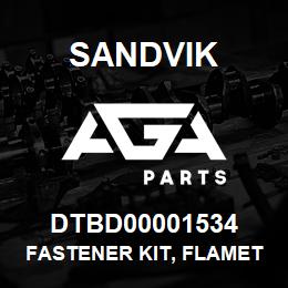 DTBD00001534 Sandvik FASTENER KIT, FLAMETRAP HOUSING GRP | AGA Parts