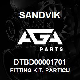 DTBD00001701 Sandvik FITTING KIT, PARTICULATE FILTER GRP | AGA Parts
