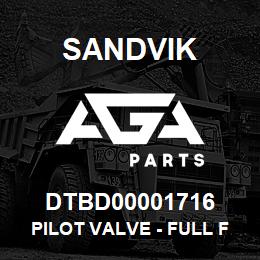 DTBD00001716 Sandvik PILOT VALVE - FULL FLOW FEED | AGA Parts
