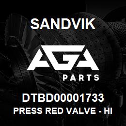 DTBD00001733 Sandvik PRESS RED VALVE - HIGH FD DRILL | AGA Parts