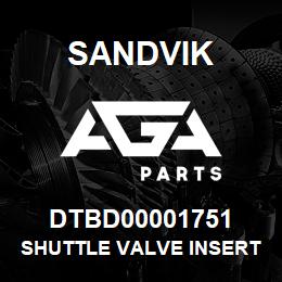 DTBD00001751 Sandvik SHUTTLE VALVE INSERTS | AGA Parts