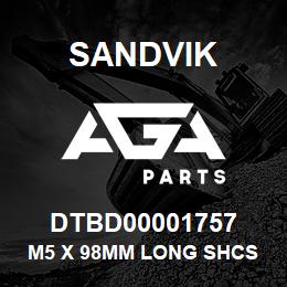 DTBD00001757 Sandvik M5 X 98MM LONG SHCS | AGA Parts