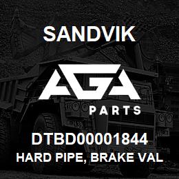 DTBD00001844 Sandvik HARD PIPE, BRAKE VALVE BULKHEAD GRP | AGA Parts