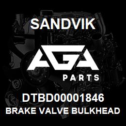 DTBD00001846 Sandvik BRAKE VALVE BULKHEAD | AGA Parts