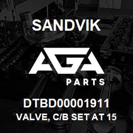 DTBD00001911 Sandvik VALVE, C/B SET AT 150BAR | AGA Parts
