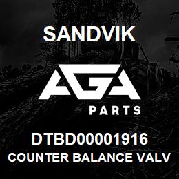DTBD00001916 Sandvik COUNTER BALANCE VALVE, SET @ 100 | AGA Parts