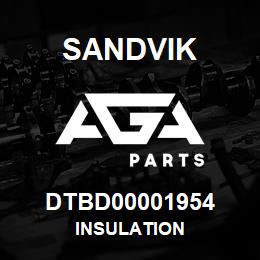 DTBD00001954 Sandvik INSULATION | AGA Parts