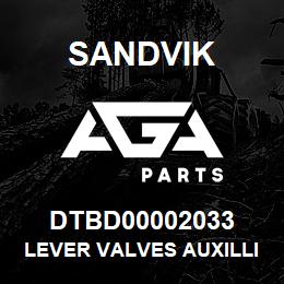 DTBD00002033 Sandvik LEVER VALVES AUXILLIARY FUNCTION | AGA Parts
