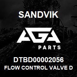 DTBD00002056 Sandvik FLOW CONTROL VALVE DRILL FEED RIB BO | AGA Parts