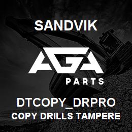 DTCOPY_DRPRO Sandvik COPY DRILLS TAMPERE PROPR.ITEM | AGA Parts