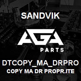 DTCOPY_MA_DRPRO Sandvik COPY MA DR PROPR.ITEM | AGA Parts