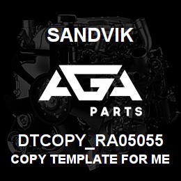 DTCOPY_RA05055 Sandvik COPY TEMPLATE FOR MERIT | AGA Parts