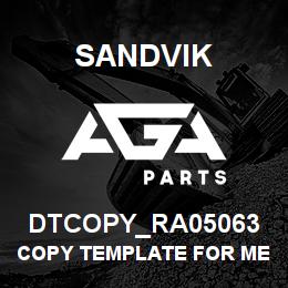 DTCOPY_RA05063 Sandvik COPY TEMPLATE FOR MERIT | AGA Parts