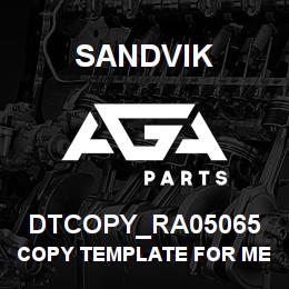 DTCOPY_RA05065 Sandvik COPY TEMPLATE FOR MERIT | AGA Parts