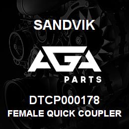 DTCP000178 Sandvik FEMALE QUICK COUPLER, 3/8" | AGA Parts