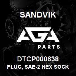 DTCP000638 Sandvik PLUG, SAE-2 HEX SOCKET ORING BOSS | AGA Parts