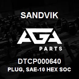 DTCP000640 Sandvik PLUG, SAE-10 HEX SOCKET ORING BOSS | AGA Parts