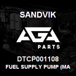 DTCP001108 Sandvik FUEL SUPPLY PUMP (MANUAL) | AGA Parts