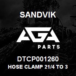 DTCP001260 Sandvik HOSE CLAMP 21/4 TO 31/4 | AGA Parts