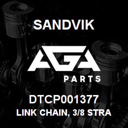 DTCP001377 Sandvik LINK CHAIN, 3/8 STRAIGHT 5 FT LG. | AGA Parts