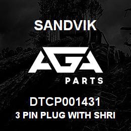 DTCP001431 Sandvik 3 PIN PLUG WITH SHRINK ADAPTOR | AGA Parts