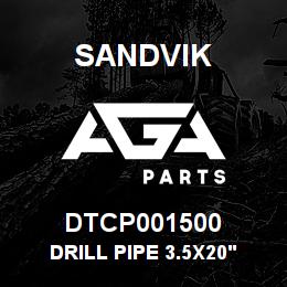 DTCP001500 Sandvik DRILL PIPE 3.5X20' X .5"X#24 .5"WA | AGA Parts