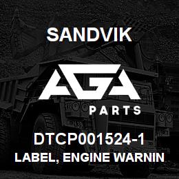 DTCP001524-1 Sandvik LABEL, ENGINE WARNING LIGHT, SPANI | AGA Parts