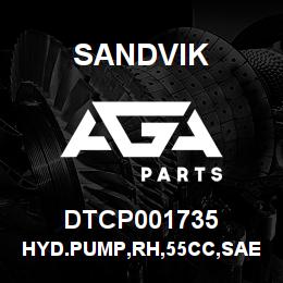 DTCP001735 Sandvik HYD.PUMP,RH,55CC,SAE B | AGA Parts