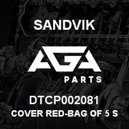 DTCP002081 Sandvik COVER RED-BAG OF 5 SELL SINGLE PCS | AGA Parts