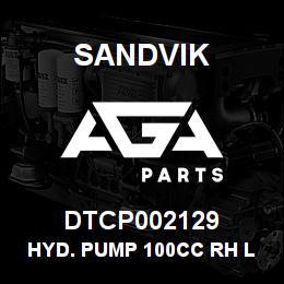 DTCP002129 Sandvik HYD. PUMP 100CC RH LIM 90CC | AGA Parts