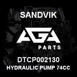 DTCP002130 Sandvik HYDRAULIC PUMP 74CC RH LIM 50CC | AGA Parts