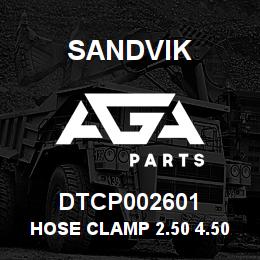 DTCP002601 Sandvik HOSE CLAMP 2.50 4.50 ID | AGA Parts